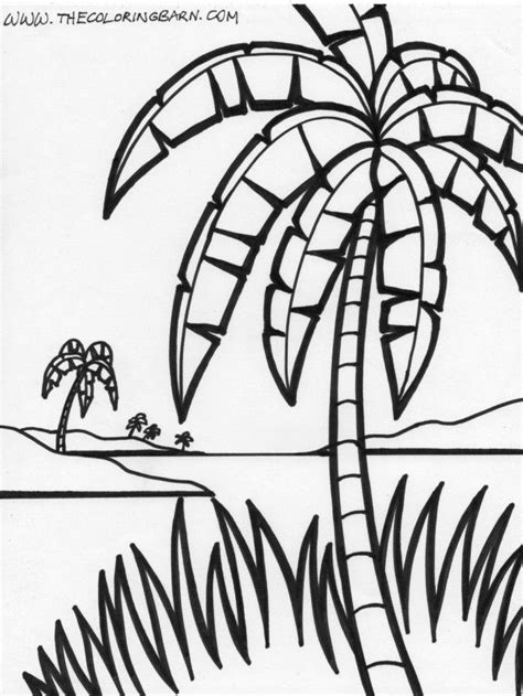 Royalty free rf clipart illustration of a coloring page outline. Palm Tree Coloring Pages For Kids - Coloring Home