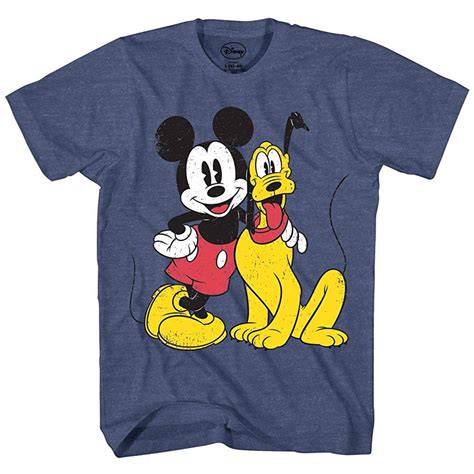 Disney Mens Mickey Mouse Shirt Distressed Team Mickey And Pluto