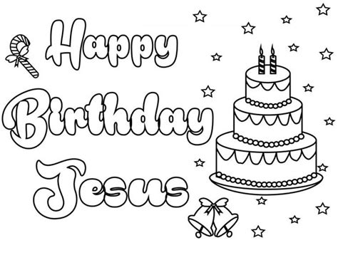 Happy Birthday Jesus Coloring Pages, Free Printable | Jesus coloring pages, Happy birthday jesus