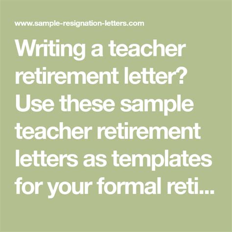 A retirement letter is written to announce the upcoming retirement of an employee in a company. Teacher Retirement Letters﻿ | Teacher retirement, Letter ...