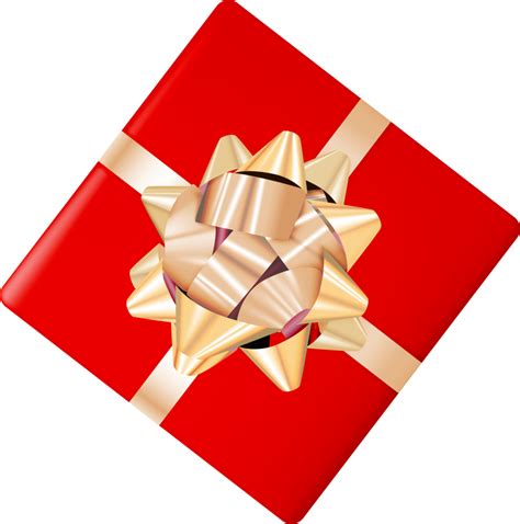 Red T Box With Golden Ribbon 11016504 Png