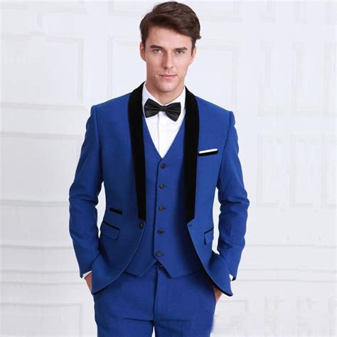 Hot Sale Custom Made Wedding Suits Groom Tuxedos Royal Blue Formal