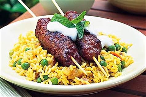 Both are skewered as well. Beef kebabs with yoghurt & mint recipe