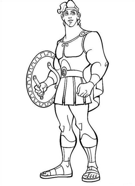 Roman God Hercules Free Colouring Pages