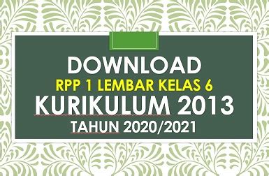 Mata pelajaran untuk tingkat sma, ma, smk semester 1 dan 2 : RPP 1 Lembar Kelas 6 Semester 1 K13 Revisi 2020-2021 - SD NEGERI DABUNG 2