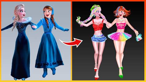 Frozen Elsa Anna Transformation Art Disney Princesses Transformation Youtube