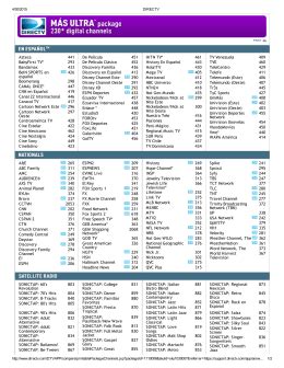 See Channel Lineup - DIRECTV en Español