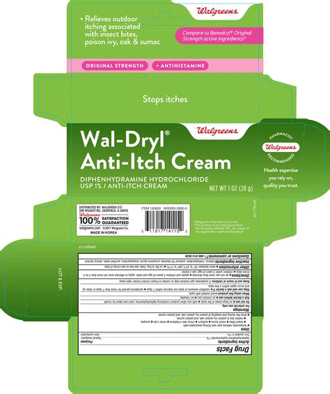 Walgreens Original Strength Anti Itch Diphenhydramine Hydrochloride