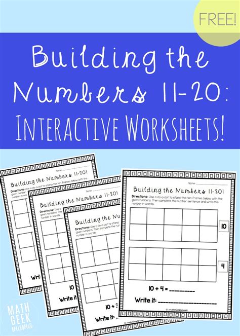 Building the Numbers 11-20 {Free Printables!}