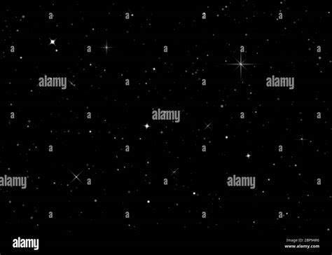 Starry Sky Dark Night Sky Infinity Space With Shiny Stars Vector