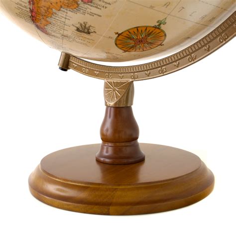 Lenox Desk Globe Antique Ocean World Globe With Walnut Stained Maple Base