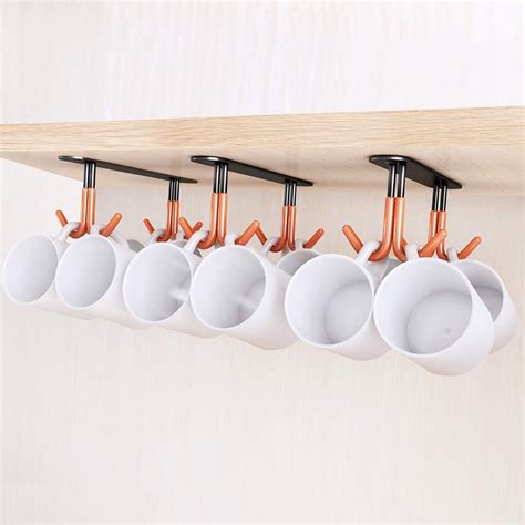 Xigoo Coffee Mug Holder Under Cabinet 12 Hooks Cup Hooks