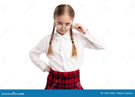 Serious Schoolgirl Looking At Camera Stock Image Image Of Homework