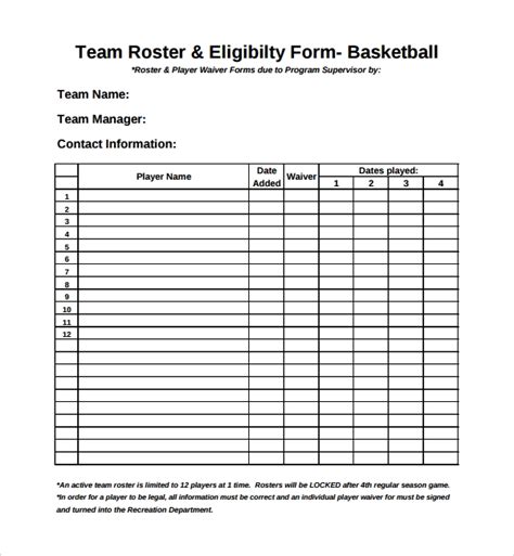 Maybe you would like to learn more about one of these? 8+ Sports Roster Templates | Sample Templates