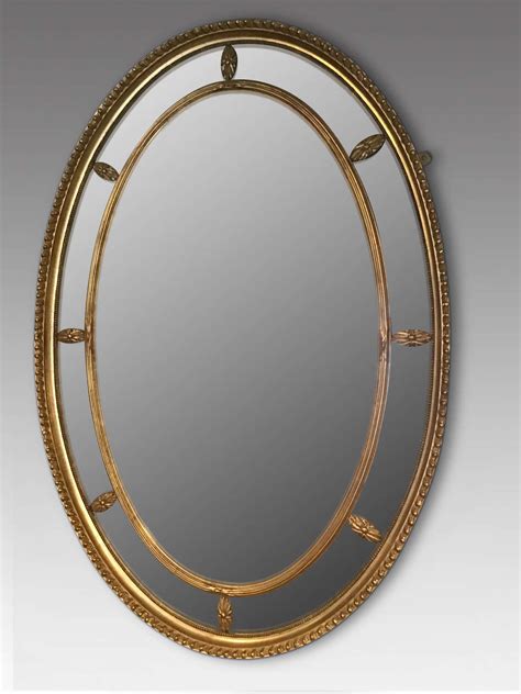 Antique Gilt Oval Wall Mirror In Antique Wall Mirrors