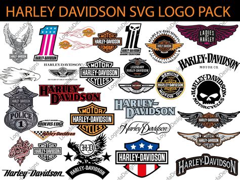 Harley Davidson Svg Logo Pack Hd Emblem Badge Symbol Wings Etsy