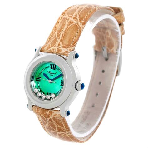 Chopard millemiglia quartz movement mens watch. Chopard Happy Sport Green Mother Pearl Dial Diamond Watch ...