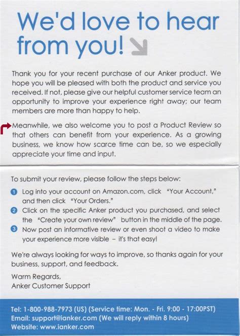This script (in blue) has been tested and proven to be the most effective way to generate google reviews and referrals with the five star review system. Asking for a review on Amazon, shipping box insert. | Good ...
