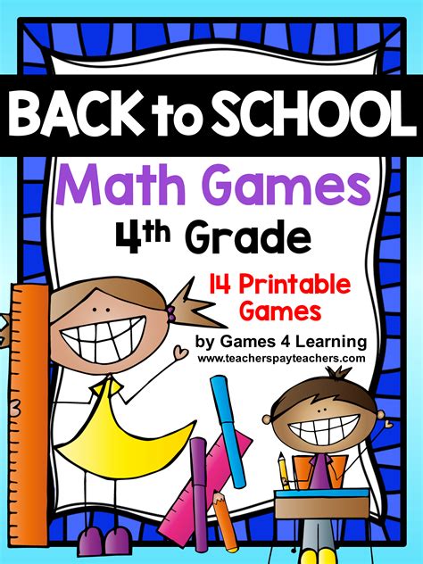 Back To School Math Games Fourth Grade Beginning Of The Year