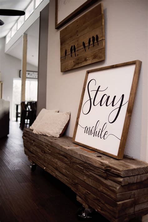 Stay Awhile Stay Awhile Art Bedroom Sign Guest Room Sign Etsy Wood