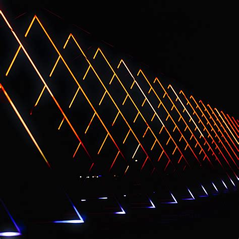 Download Wallpaper 2780x2780 Triangles Lines Neon Dark Ipad Air