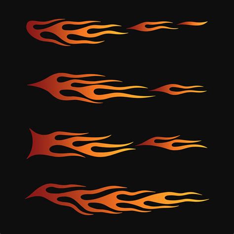 Fire Flames In Tribal Style For Tattoo Vehicle And T Shirt Decoration