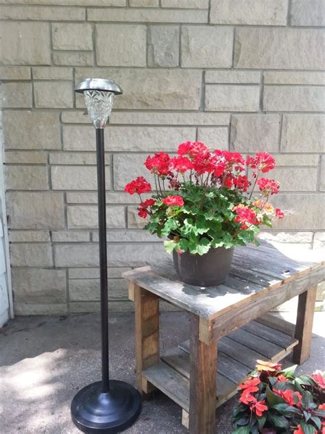 Repurposed Floor Lamp Solar Light For The Backyard Repurposed Floor