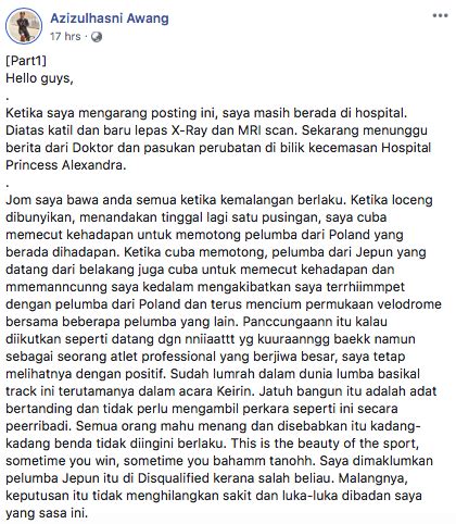 Tidak ketinggalan juga buat 'the pocket rocketman' negara, azizul hasni awang yang menceritakan pengalamannya diketawakan pelajar sebangsanya sendiri ketika berada di melbourne biasalah tuan, orang kita selalu buat kayu pengukur utk nampak hebat dan maju pada bahasa inggeris ni. 'Saya Terseret Jauh, Mata Dipejam..'- Azizul Hasni Kongsi ...