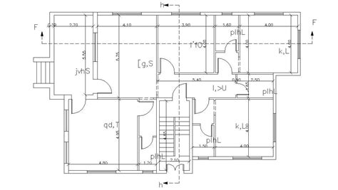 Simple House Floor Plan Autocad Drawing With Dimension Cadbull