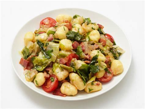 Morton kosher salt on a rimmed baking sheet to coat; Gnocchi with Bacon and Escarole Recipe | Food Network ...