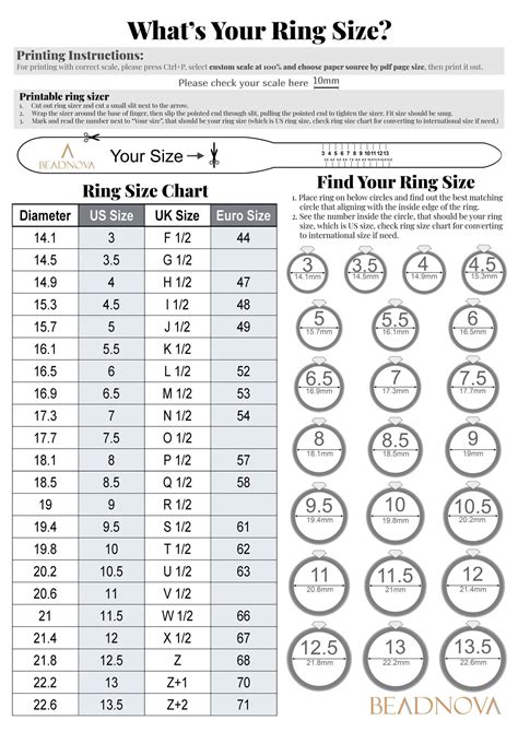 Printable Mens Ring Size Chart Printable Jd