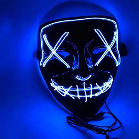 Cheap Neon Led Halloween Mask Glow In Dark Mask Light Up Scary Skull
