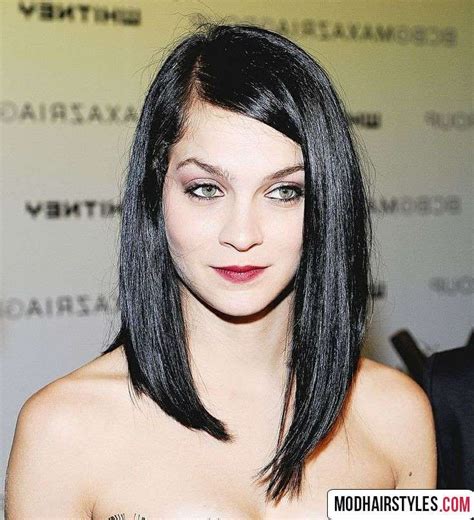 Medium Length Layered Asymmetrical Bob - Shoulder Length Long Inverted Bob