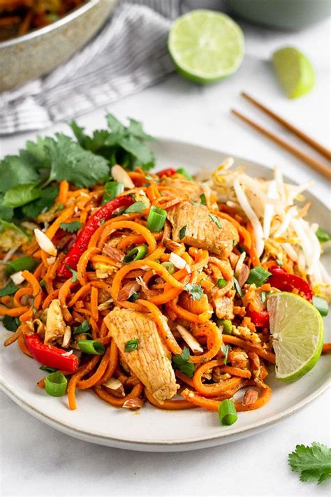 Healthy Chicken Pad Thai Paleowhole30 Recipe Food Meals Whole