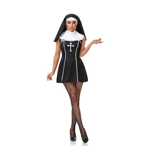 Sexy Lady Nun Superior Costume Adult Church Religious Convent Saintlike Seductress Costume For