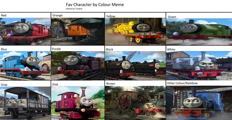 Favourite Thomas And Friends Characters By Colour By Geononnyjenny On Deviantart