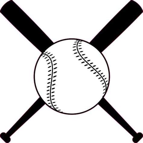 4in X 4in Baseball And Crossed Bats Sticker Vinyl Sports Decal Stickers