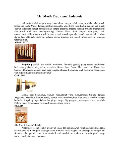 Alat Musik Tradisional Indonesia - Alat Musik Tradisional Indonesia