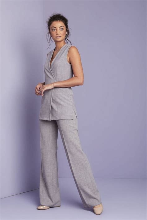 Womens Linen Blend Wrap Tunic Bundle Grey Shop All Workwear From