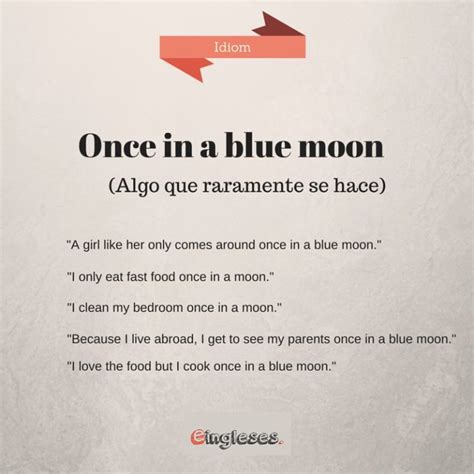 Idiom Once In A Blue Moon Eingleses