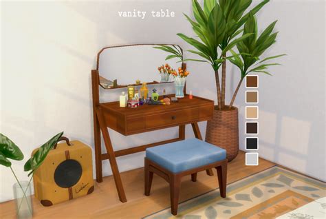 Mid Century Modern Vanity Table Sims 4 Bedroom Sims House Modern Vanity