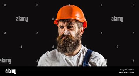 Portrait Builder Civil Engineer Working Builder In Hard Hat Foreman