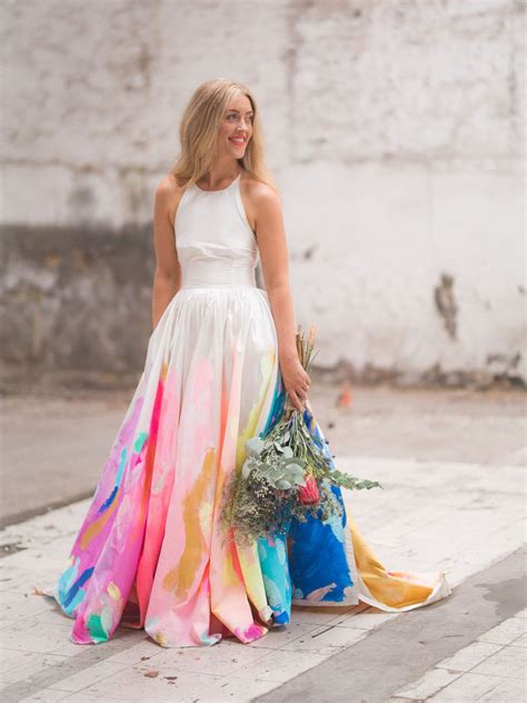 Fits true to size, take. Our Favorite Wedding Dresses with a Pop of Color! in 2020 ...