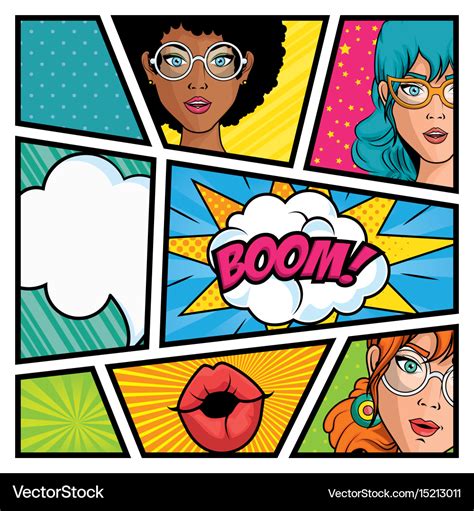 Comic Strip Pop Art Design Royalty Free Vector Image