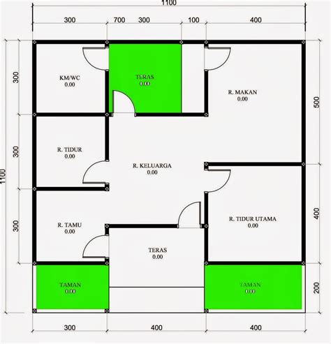 Denah Rumah Sederhana Ukuran 6x9 Di Kampung Lengkap