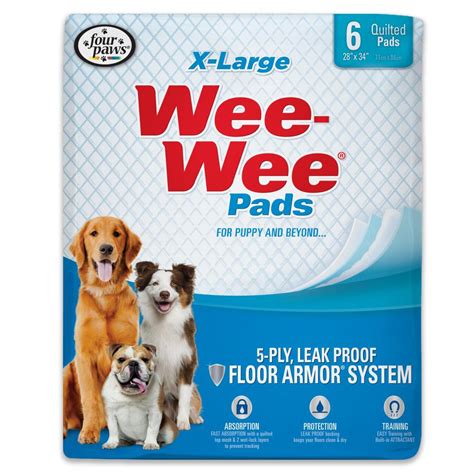 Wee Wee® Superior Performance X Large Dog Pee Pads Four Paws