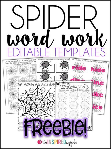 Free Printable Spider Word Worksheet Pack Homeschool Giveaways