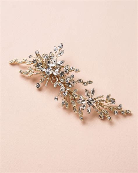 Gold Crystal Wedding Hair Clip Crystal Bridal Hair Clip Etsy Uk