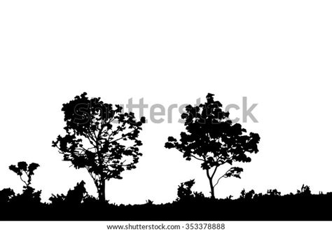 Trees Silhouette Vector Stock Vector Royalty Free 353378888