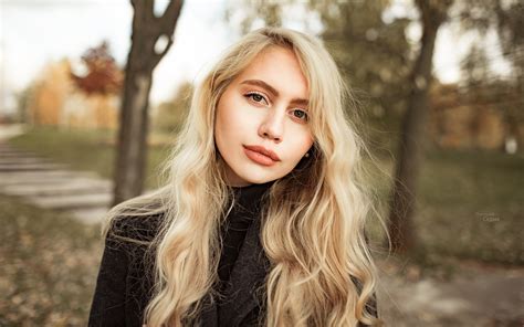 Wallpaper Blonde Face Portrait Depth Of Field Women Outdoors
